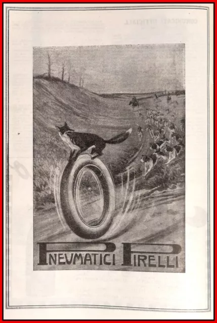 Pubblicità d'epoca antica Pneumatici Pirelli Auto Advertising Car Tyres Vintage