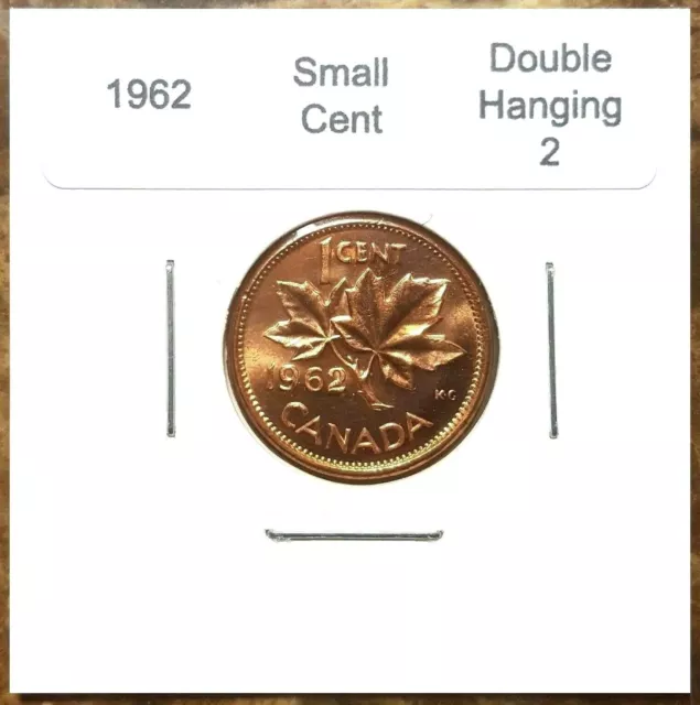 Canada 1962 *Double Hanging 2* Variety BU UNC Uncirculated Penny!!
