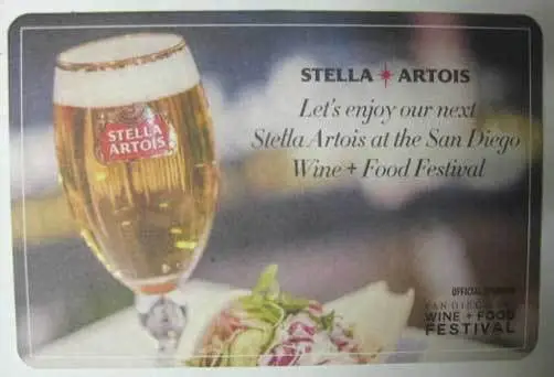 STELLA ARTOIS SAN DIEGO WINE FOOD FESTIVAL beer COASTER Mat BELGIUM 2018 POSTcrd