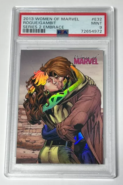 2013 WOMEN OF MARVEL 2 Embrace ROGUE & GAMBIT #E32 *PSA 9 MINT *POP 1