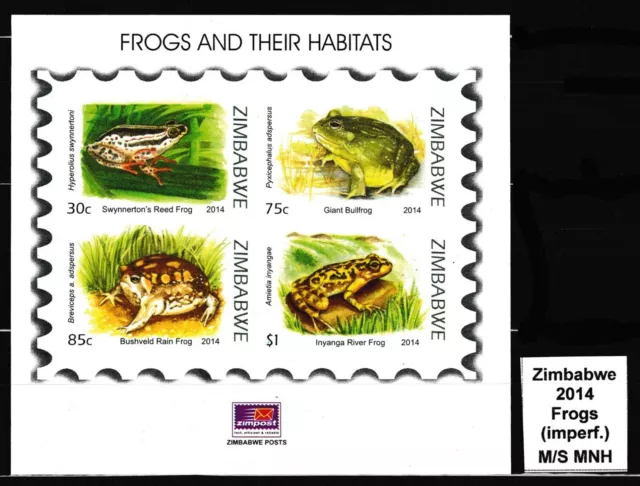 Zimbabwe 2014 Frogs and their Habitas, imperf. mini-sheet MNH | Simbabwe