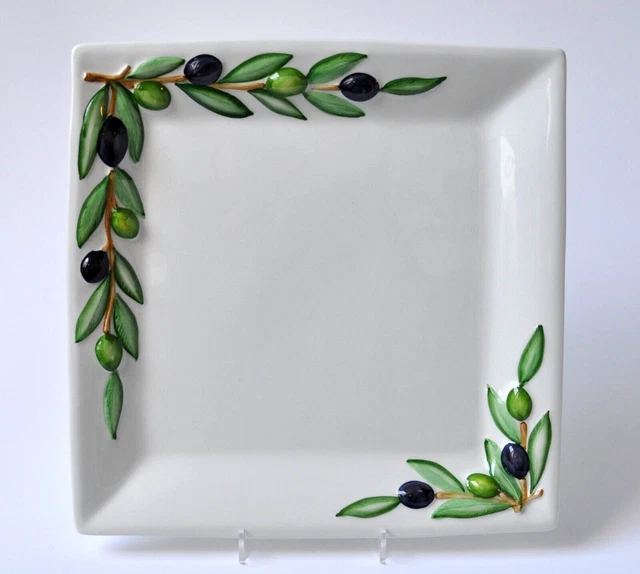 Bassano Oliven-Servierplatte 'Venezia' – Italienische Keramik, Oval, 35,5x25,5x3 Cm