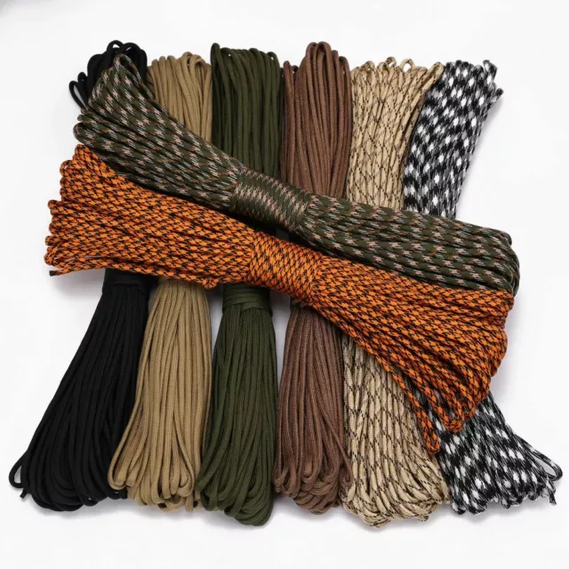 100FT 7 Cord Strand Paracord Lanyard Rope Mil Spec Pulsera Rope Camping Survival