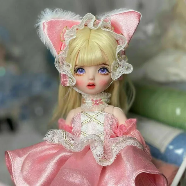 Bambola 1/6 BJD palla ragazza snodata bambola rosa abito abiti fai da te giocattolo set completo regalo 2