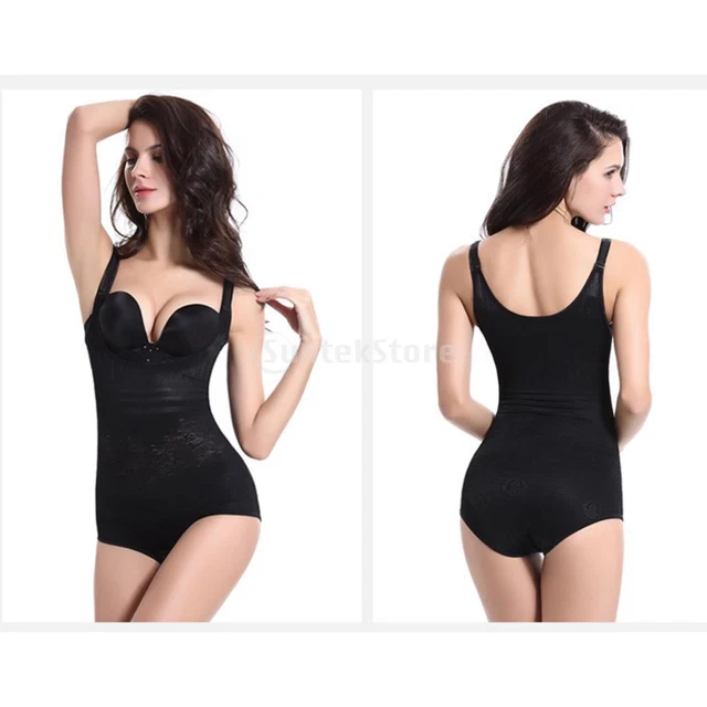 Body Gainant Femme Shapewear Sculptant Ventre Plat Avec Bretelles Réglables - Noir Taille M