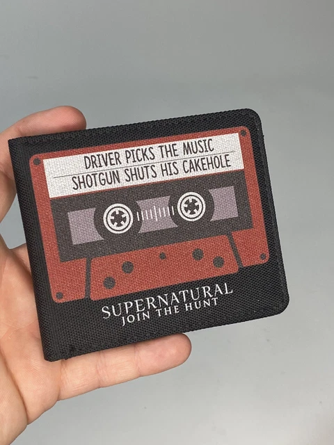 Supernatural Join The Hunt Black Men's Bifold Wallet Driver Picks the Music