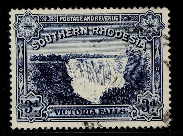 SOUTHERN RHODESIA GV SG35b, 3d deep blue, FINE USED.