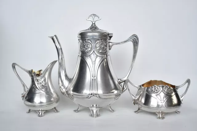 Antique German Art Nouveau WMF Tea Coffee Set