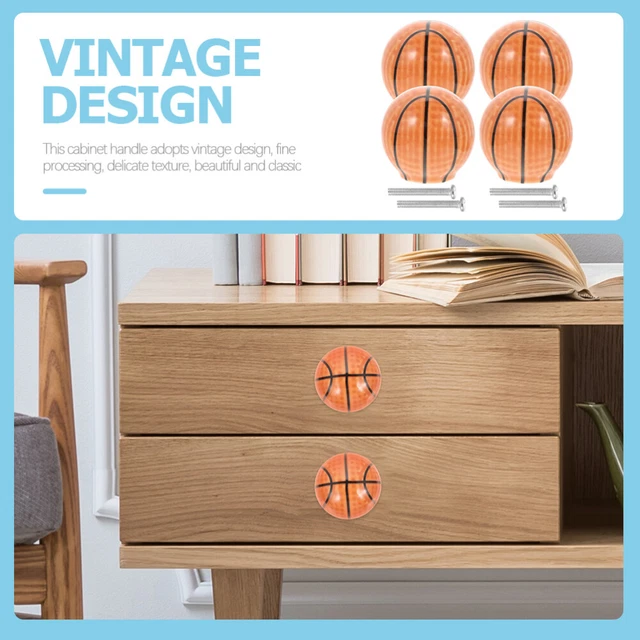4 Pcs Cupboard Door Handle Basketball Cartoon Cabinet Door Drawer Pulls Wardrobe 12