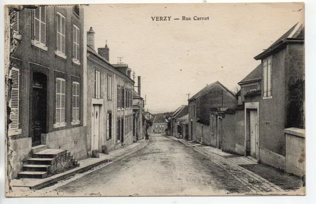VERZY - Marne - CPA 51 - la rue Carnot