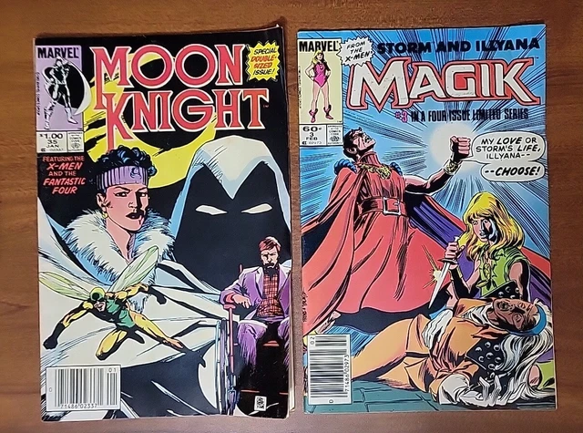 Lof Of 2 - Magik #3 Storm and Illyana X-Men & Moon Knight #35 Marvel Comics VG-F