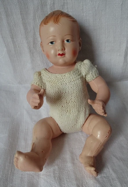 Ancien Baigneur Petitcollin Celluloïd 40 Cm - Tête Aigle, Années 50 - Bon état