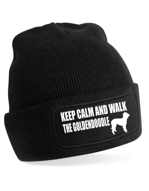 Keep Calm Walk The Goldendoodle Beanie Hat Dog Lovers Gift For Men & Ladies