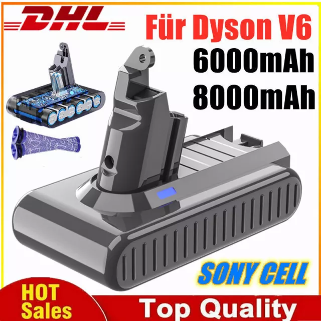 9000mAh 6Ah Batería Para Original Dyson V6 Animal DC58 DC62 SV05 62350-46 & 2xFiltro