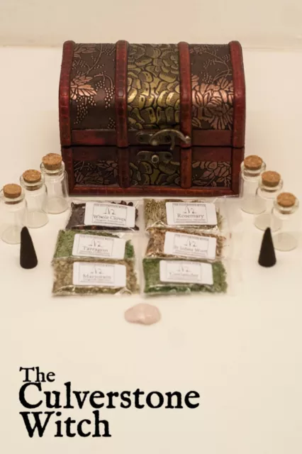 Starter Herb Chest Kit A - Witch Wicca Pagan Witchcraft Charm Spells Ritual