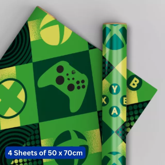 Wrapping Paper Minecraft Boys Birthday Gift Wrap Pack 4 Sheets & 4 Tags