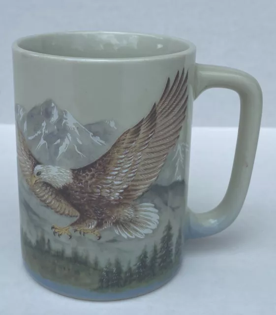 Otagiri Flying Bald Eagle Mug Coffee Tea Ceramic Cup 10 Oz 4" Japan Vintage