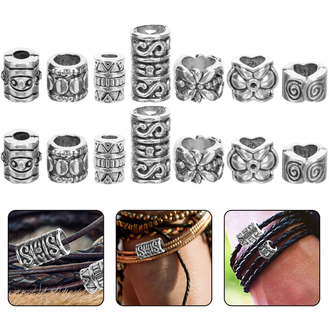 7 Packs Hair Bead Spacer Beads Charm Braclets Tube Loose Beads