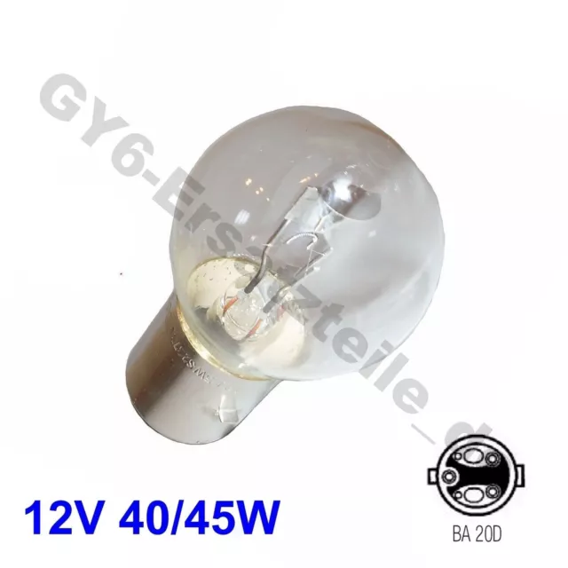 12V Lampe Glühlampe für Hauptscheinwerfer mit E- Zeichen P45t - 45/40W, für  Motorrad Roller Scheinwerfer