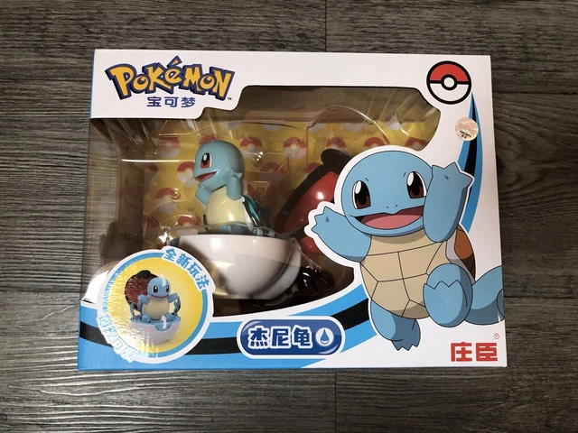 Figurine Pokémon Carapuce (Squirtle) Avec Toupie Et Lanceur Pokéball - Neuve