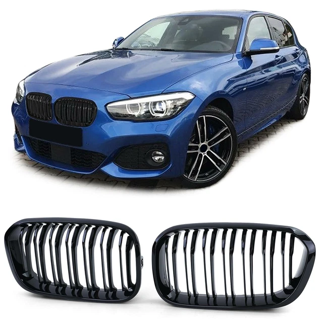 Griglia Radiatore Anteriore Per BMW F20 F21 2015-2018 - Doppio Ponte, Nera Lucida, In ABS