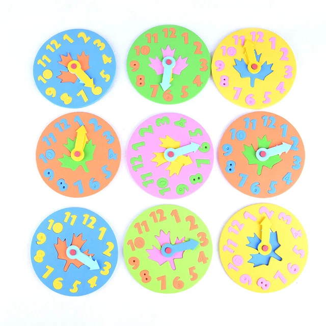 EVA Foam Number Clock Time Jigsaw Puzzle  Kids Learning Toy Free Shipping Y~mj