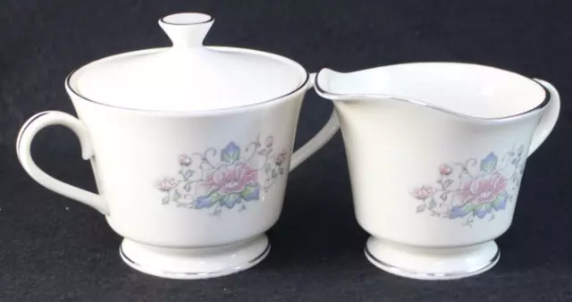 Lenox Porcelaine Charleston Crémier Et Sucrier avec Couvercle Excellent État