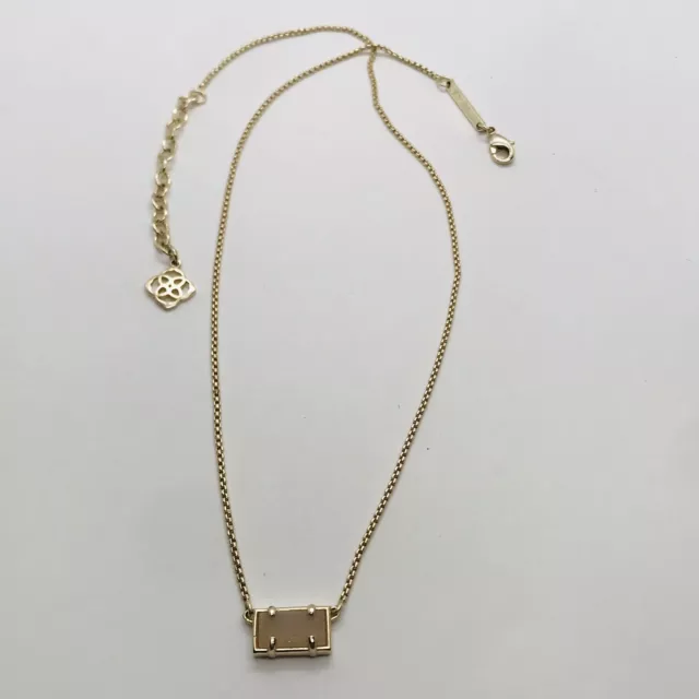 16-18” Kendra Scott Designer Goldtone Druzy Gemstone Necklace Marked