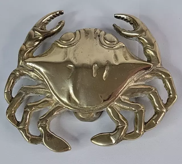 Vintage Solid Brass CRAB Door Knocker Beach Ocean House Decor