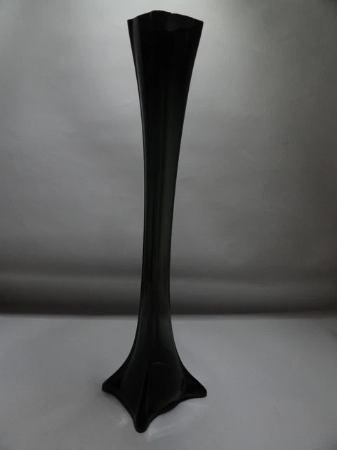 Grand Vase Soliflore En Verre Style Art Déco - Fait Main En France, Années 50/60, Occasion