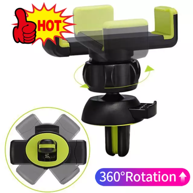 360° Rotation Universal Car Phone Holder Stand Air Vent Mount Clip Holders 5R9U