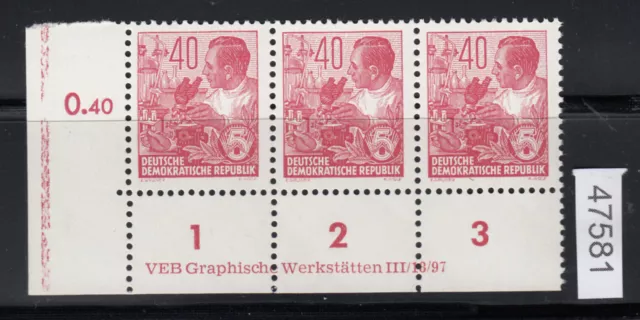 DDR 1953, Mich.-Nr.: 418 XI ** DV 1  Type G  Eckrand   lesen