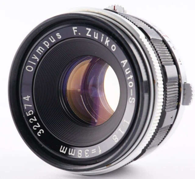 Ex Olympus F.Zuiko Auto-s 38mm F/1.8 Mf Objectif Pour Stylo F Pieds Fv De Japon
