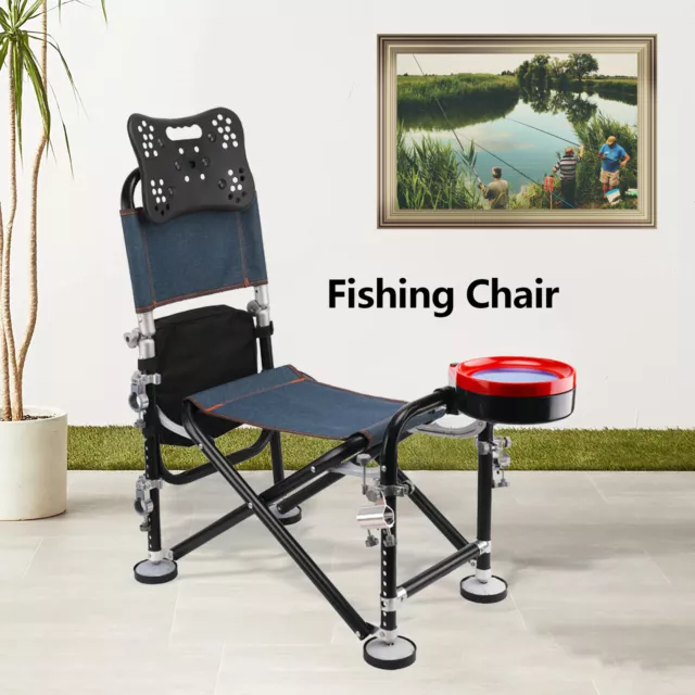 LEADALLWAY Folding Fishing Chair with Rod Holder,Green