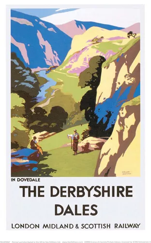 Vintage Derbyshire Dales Railway Travel Poster Print Art A1/A2/A3/A4