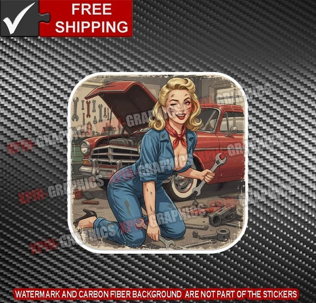 thumbnail image 2 of Naughty Nurse Redhead Pinup Girl Sticker/Decal – Sexy Retro Vinyl 2 of 4