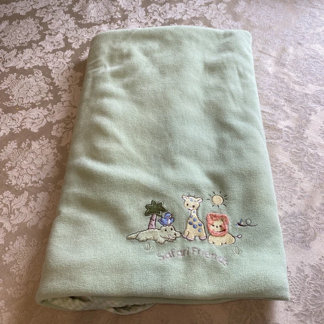 Manta verde bebé Safari Friends 37x31 pulgadas