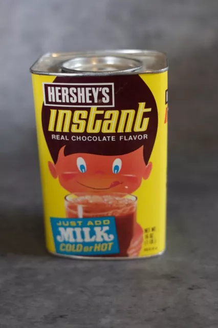 Vintage 1970’s Hershey's Instant Real Chocolate Flavor  Tin Can Container