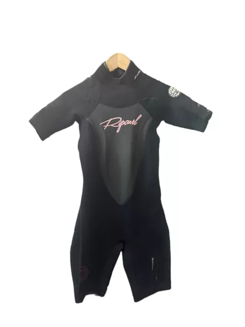 Rip Curl Shorty Wetsuit Womens Black Dawn Patrol E3 Soft Seal Beach Surf Size S