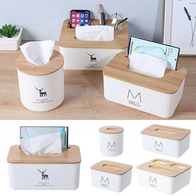 Home & Living Storage Case Wooden Tissue Box Napkin Paper Boxes Cover Holder