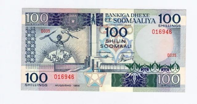 Somalia , 100 Shilin SOOMAALI / 100 Shillings , MUQDISHO 1986 Pick #35b , UNC