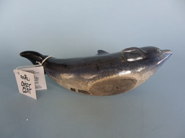 Raku handgefertigte Walfigur Crazy Clay Studio So. "Afrika Gerhard de Beer 10" 7