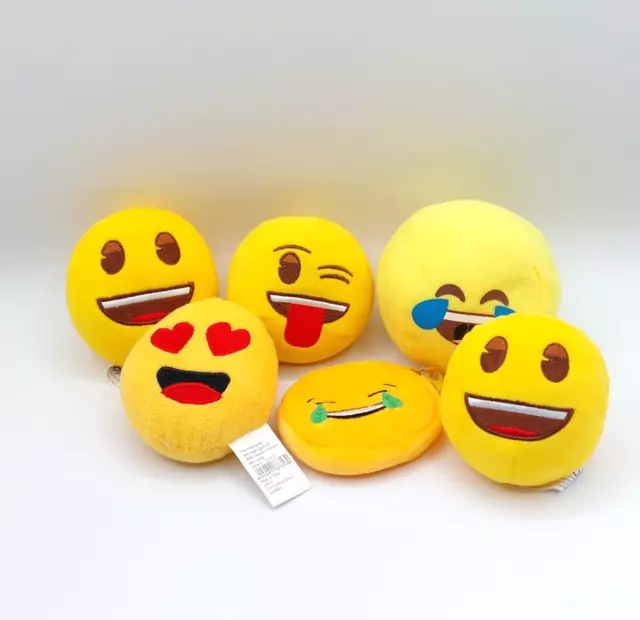 Lot de petites peluches doudous thème EMOJI + porte-clés