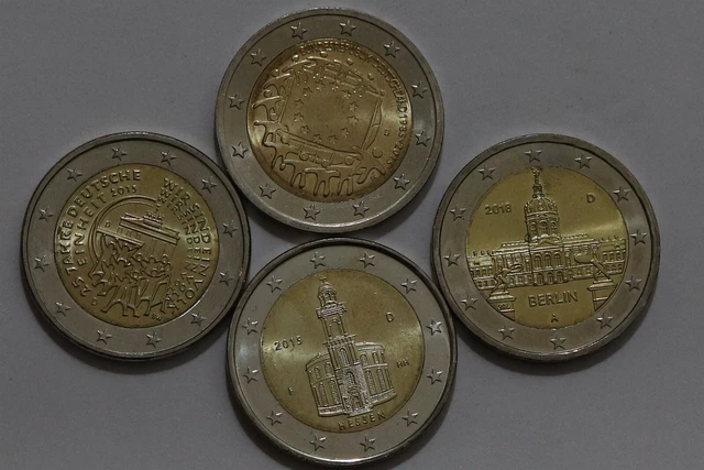 🧭 🇩🇪 Germany 2 Euro - 4 Commemorative Coins B56 #8