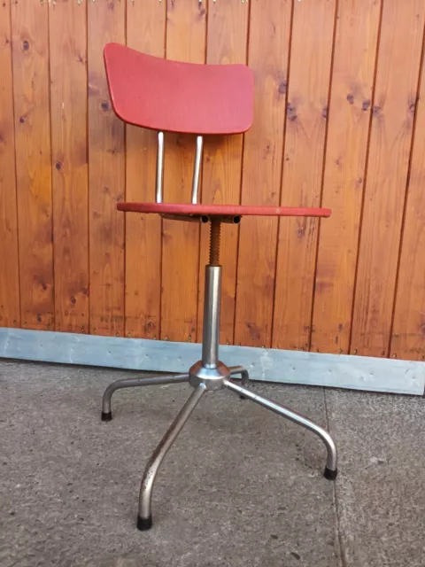 OFFICE CHAIR SWIVEL Chair 70er Vintage Executive Chair Red Chrome