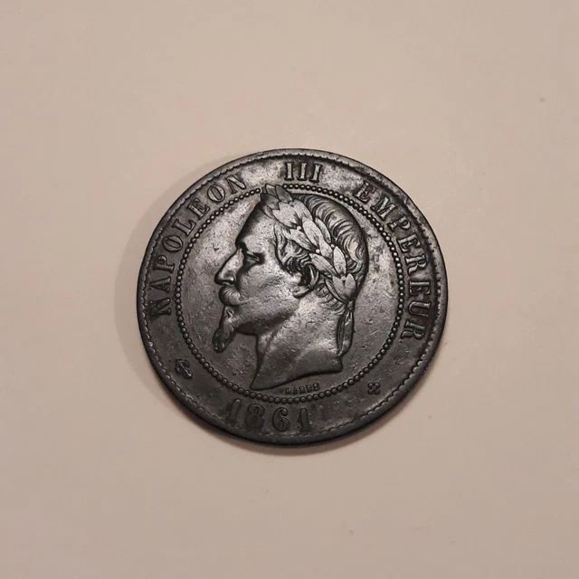 Dix Centimes Napoléon III, tête laurée - 1861 BB Strasbourg