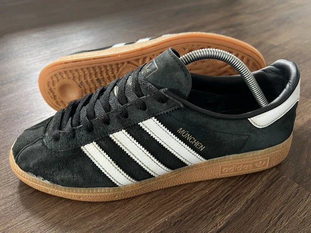 ADIDAS MUNCHEN ORIGINALS Mens Suede Terrace Trainers Black White Size 9 39.99 PicClick UK