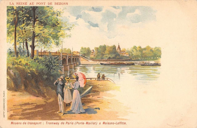 Cpa 95 Cpa Illustrateur La Seine Au Pont De Bezons