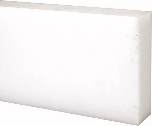 Made in USA Off-White Rectangular Acetal Bar, 48" Long x 3" Wide x 1 " High