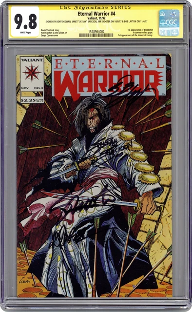 Eternal Warrior #4 CGC 9.8 SS Cowan/Jackson/Shooter/Layton 1992 1518964002